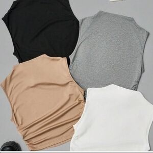 NWOT 4 Piece Mock Neck Fitted Sleeveless Tank Tops